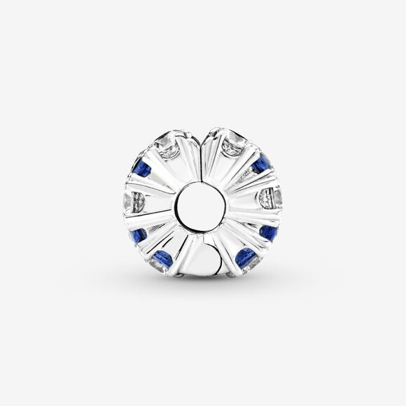 Pandora Clear & Blue Sparkling Clip Charm - Picture 3 of 4